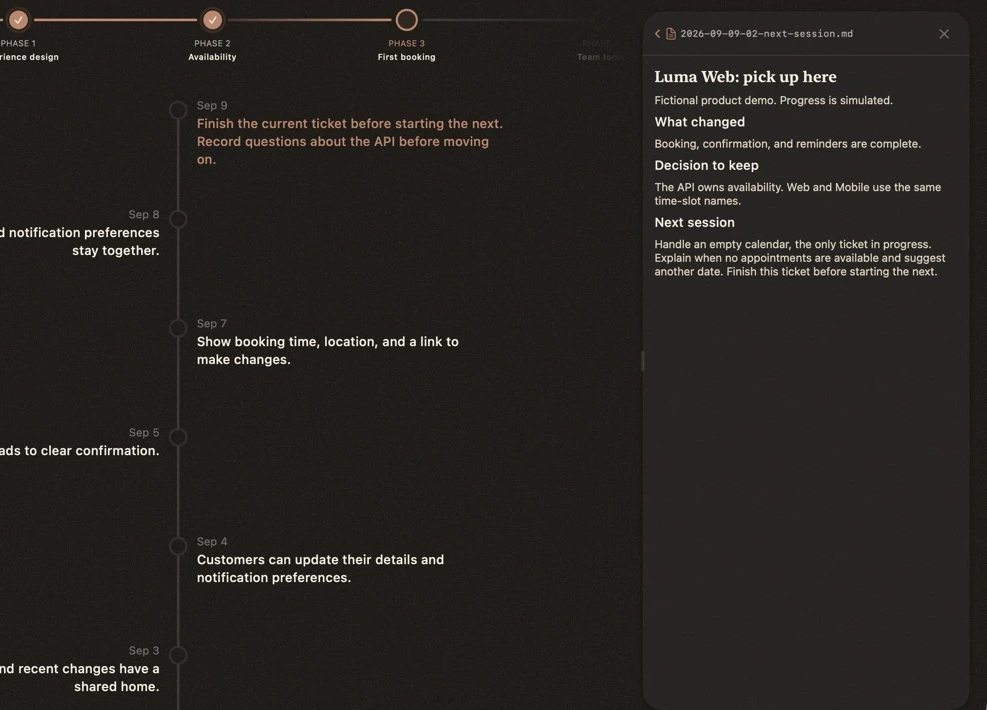 Luma demo handover view